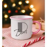 Bk Gift Kişiye Özel Isimli Pembe Emaye Kupa Bardak -9, Arkadaşa Hediye, Sevgiliye Hediye