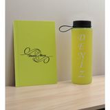 Bk Gift Kişiye Özel Isimli Sarı Defter ve Matara Hediye Seti-3, Sevgiliye Hediye, Arkadaşa Hediye, Yeni Iş Hediyesi