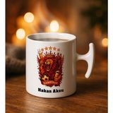 Bk Gift Kişiye Özel Isimli Sarı Kırmızı Taraftar Tasarımlı Hammer Kulplu Beyaz Kupa Bardak-4, Arkadaşa Hediye, Sevgiliye Hediye, Taraftar Hediyesi - Renk - Renkli