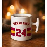 Bk Gift Kişiye Özel Isimli Sarı Kırmızı Taraftar Tasarımlı Hammer Kulplu Beyaz Kupa Bardak-7, Arkadaşa Hediye, Sevgiliye Hediye, Taraftar Hediyesi - Renk - Renkli