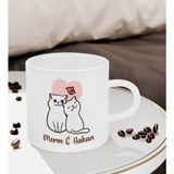 Bk Gift Kişiye Özel Isimli Sevimli Çift Tasarımlı Türk Kahvesi Fincanı-2, Sevgiliye Hediye, Arkadaşa Hediye, Anneye Hediye, Ofis Hediyesi - Renk - Renkli