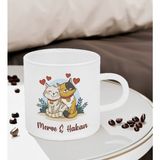 Bk Gift Kişiye Özel Isimli Sevimli Çift Tasarımlı Türk Kahvesi Fincanı-3, Sevgiliye Hediye, Arkadaşa Hediye, Anneye Hediye, Ofis Hediyesi - Renk - Renkli