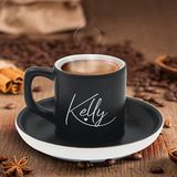 Bk Gift Kişiye Özel Isimli Siyah Renk Türk Kahvesi Fincanı-18, Arkadaşa Hediye, Sevgiliye Hediye, Yıl Dönümü Hediyesi