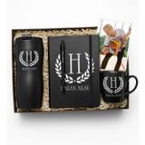 Bk Gift Kişiye Özel Isimli Siyah Termos, 10X15CM Fotoğraf, Kupa, Defter, Tükenmez Kalem Hediye Seti-1 | Babalar Günü Hediyesi, Yeni Iş Hediyesi, Öğretmene Hediye