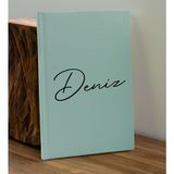 Bk Gift Kişiye Özel İsimli Su Yeşili Defter ve Yeşil Cam Matara