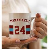 Bk Gift Kişiye Özel Isimli Taraftar Beyaz Kupa Bardak-2, Arkadaşa Hediye, Doğum Günü Hediyesi