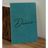 Bk Gift Kişiye Özel Isimli Turkuaz Defter ve Cam Matara Hediye Seti-1, Sevgiliye Hediye, Arkadaşa Hediye, Yeni Iş Hediyesi