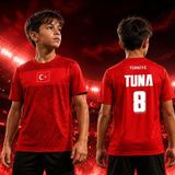 Bk Gift Kişiye Özel İsimli Ve Numaralı Türkiye Milli Takım Erkek Çocuk Forması - Tek Yürek Milli Takım Ruhu Kırmızı