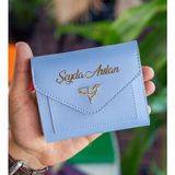 Bk Gift Kişiye Özel Isimli Vegan Deri Mini Bebe Mavisi Kadın Cüzdanı, Sevgiliye Hediye, Anneye Hediye, Arkadaşa Hediye