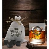 Bk Gift Kişiye Özel İsimli Viski Bardağı Ve 6'lı Doğal Granit Viski Soğutma Taşı Seti - Model 2