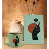 Bk Gift Kişiye Özel Isimli Yeşil Sert Kapaklı Defter ve Middle Kupa Seti, Arkadaşa Hediye, Yeni Iş Hediyesi, Doğum Günü Hediyesi-3