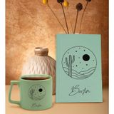 Bk Gift Kişiye Özel Isimli Yeşil Sert Kapaklı Defter Ve Middle Kupa Seti, Arkadaşa Hediye, Yeni Iş Hediyesi, Doğum Günü Hediyesi-5