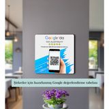 BK Gift Kişiye Özel İşletmelere Özel Mdf Ahşap Google Puanlama Tabelası(20X20 cm) - 20 x 20 cm