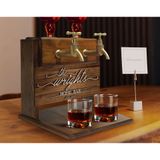 BK Gift Kişiye Özel Kabartma İsimli Çift Musluklu Doğal Ahşap Viski Standı, İçki Standı, Doğum Günü Hediyesi, Ev Hediyesi, Erkek Hediye-21