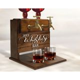 BK Gift Kişiye Özel Kabartma İsimli Çift Musluklu Doğal Ahşap Viski Standı, İçki Standı, Doğum Günü Hediyesi, Ev Hediyesi, Erkek Hediye-27