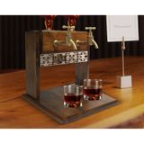 Bk Gift Kişiye Özel Kabartma İsimli Çift Musluklu Doğal Ahşap Viski Standı, İçki Standı, Doğum Günü Hediyesi, Ev Hediyesi, Erkek Hediye-30