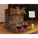 BK Gift Kişiye Özel Kabartma İsimli Çift Musluklu Doğal Ahşap Viski Standı, İçki Standı, Doğum Günü Hediyesi, Ev Hediyesi, Erkek Hediye-4