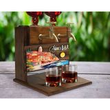 Bk Gift Kişiye Özel Kabartma Isimli ve Tarihli Çift Musluklu Doğal Ahşap Içki Standı-34, Içki Standı, Doğum Günü Hediyesi, Ev Hediyesi - Renk - Renkli