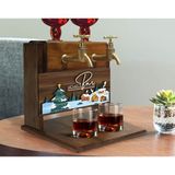 Bk Gift Kişiye Özel Kabartma Yeni Yıl Tasarımlı Isimli Çift Musluklu Doğal Ahşap Içki Standı-13, Içki Standı, Doğum Günü Hediyesi, Ev Hediyesi - Renk - Renkli
