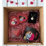 Bk Gift Kişiye Özel Kalp Puzzle Çerçeve & Sevgililer Günü Tasarımlı Kupa & Kalp Mum & Papatya Kolye Hediye Kutulu Set, Sevgiliye Hediye, Yıl Dönümü Hediyesi - Renk - Renkli