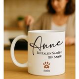 Bk Gift Kişiye Özel Kalplerin Sahibi Anne Tasarımlı Beyaz Kupa Bardak-3, Anneye Hediye, Anneler Günü Hediyesi