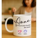 Bk Gift Kişiye Özel Kalplerin Sahibi Anne Tasarımlı Beyaz Kupa Bardak-5, Anneye Hediye, Anneler Günü Hediyesi