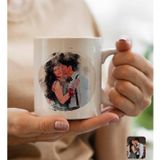 Bk Gift Kişiye Özel Karikatür 3 Portre Beyaz Kupa Bardak