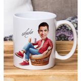 Bk Gift Kişiye Özel Karikatürlü Erkek Tasarımlı Beyaz Kupa BARDAK-118, Arkadaşa Hediye , Karikatürlü Kupa Bardak