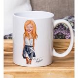 Bk Gift Kişiye Özel Karikatürlü Kadın Tasarımlı Beyaz Kupa BARDAK-116, Arkadaşa Hediye , Karikatürlü Kupa Bardak