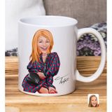 Bk Gift Kişiye Özel Karikatürlü Kadın Tasarımlı Beyaz Kupa BARDAK-119, Arkadaşa Hediye , Karikatürlü Kupa Bardak