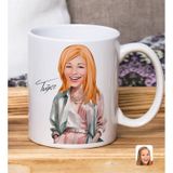 Bk Gift Kişiye Özel Karikatürlü Kadın Tasarımlı Beyaz Kupa BARDAK-122, Arkadaşa Hediye , Karikatürlü Kupa Bardak