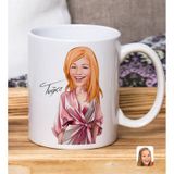 Bk Gift Kişiye Özel Karikatürlü Kadın Tasarımlı Beyaz Kupa BARDAK-123, Arkadaşa Hediye , Karikatürlü Kupa Bardak