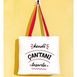 Bk Gift Kişiye Özel Kendin Tasarla Kırmızı Renkli Kulp Gabardin Bez Çanta 40X35CM, Alışveriş Çantası, Plaj Çantası, Baskılı Omuz Çantası - 40 x 35 cm
