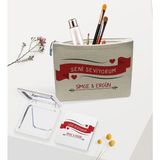 BK Gift Kişiye Özel Keten Makyaj Çantası ve Ayna Seti, Sevgiliye Hediye, Sevgililer Günü Hediyesi, Doğum Günü Hediyesi-10