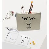 BK Gift Kişiye Özel Keten Makyaj Çantası ve Ayna Seti, Sevgiliye Hediye, Sevgililer Günü Hediyesi, Doğum Günü Hediyesi-12
