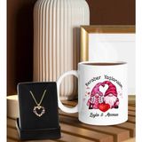 Bk Gift Kişiye Özel Kupa ve Zirkon Taşlı Kalp Kolye-3, Sevgiliye Hediye, Doğum Günü Hediyesi, Yıl Dönümü Hediyesi - Renk - Renkli