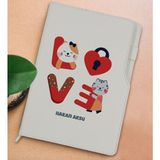 Bk Gift Kişiye Özel Love Tasarımlı Beyaz Termo Deri Not Defteri 15X21CM-1 - Renkli