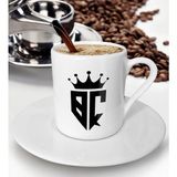 Bk Gift Kişiye Özel Monogram Harfli Türk Kahvesi Fincanı, Monogram Logo Harf, Monogram, Baş Harfli, Ev ve Ofis Hediyesi