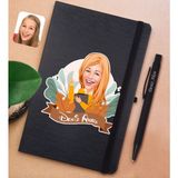 Bk Gift Kişiye Özel Öğretmen Karikatürlü Siyah Defter ve Metal Versatil Kalem(0,7 Kurşun) Hediye Seti-2