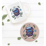 Bk Gift Kişiye Özel Öğretmenler Günü Beyaz Kupa Bardak Ve Yuvarlak Ahşap Bardak Altlığı Hediye Seti -2