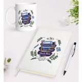 Bk Gift Kişiye Özel Öğretmenler Günü Tasarımlı Beyaz Defter Kalem Kupa Seti - 2