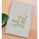 Bk Gift Kişiye Özel Papatya Temalı Beyaz Termo Deri Not Defteri 15X21CM-1 - Renkli