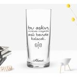 BK Gift Kişiye Özel Renkli Baskılı Aşkın Nüshası Rüzgarda Tasarımlı Rakı Bardağı-1