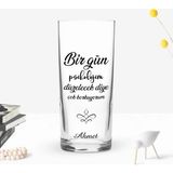 BK Gift Kişiye Özel Renkli Baskılı Bir Gün Psikolojim Tasarımlı Rakı Bardağı-1
