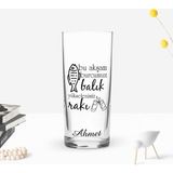 BK Gift Kişiye Özel Renkli Baskılı Bu Akşam Burcumuz Tasarımlı Rakı Bardağı-1