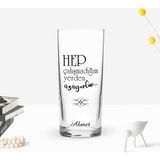 BK Gift Kişiye Özel Renkli Baskılı Çalışmadığım Yerden Tasarımlı Rakı Bardağı-1
