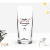 BK Gift Kişiye Özel Renkli Baskılı Deli Gibi Sevmek Tasarımlı Rakı Bardağı-1