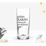 BK Gift Kişiye Özel Renkli Baskılı Gidişin Rakıyı Tasarımlı Rakı Bardağı-1