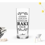 BK Gift Kişiye Özel Renkli Baskılı Gönülde Rakı Olur Tasarımlı Rakı Bardağı-1