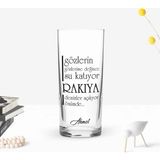 Bk Gift Kişiye Özel Renkli Baskılı Gözlerin Gözlerime Değince Tasarımlı Rakı Bardağı-1